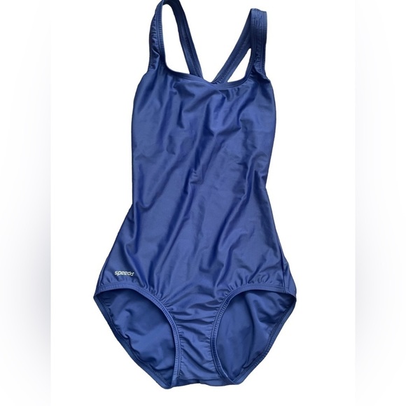 Speedo One Piece Swimsuit Size 8. Navy Blue - Picture 1 of 10